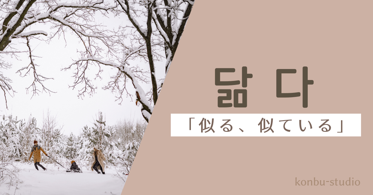 似る｜닮다｜韓国語